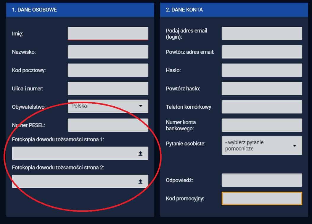 Weryfikacja przy rejestracji w STS