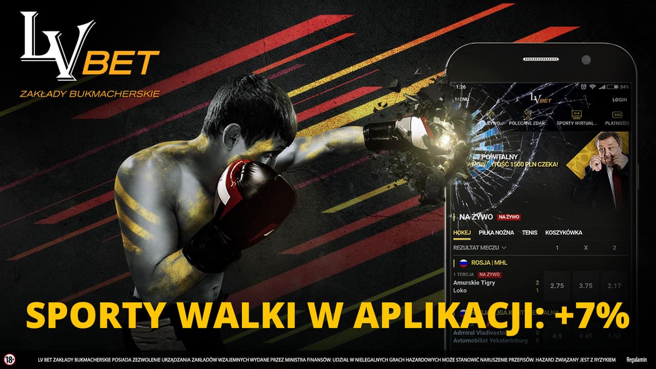 Sporty walki w aplikacji LvBET. Premia 7% do wygranych!