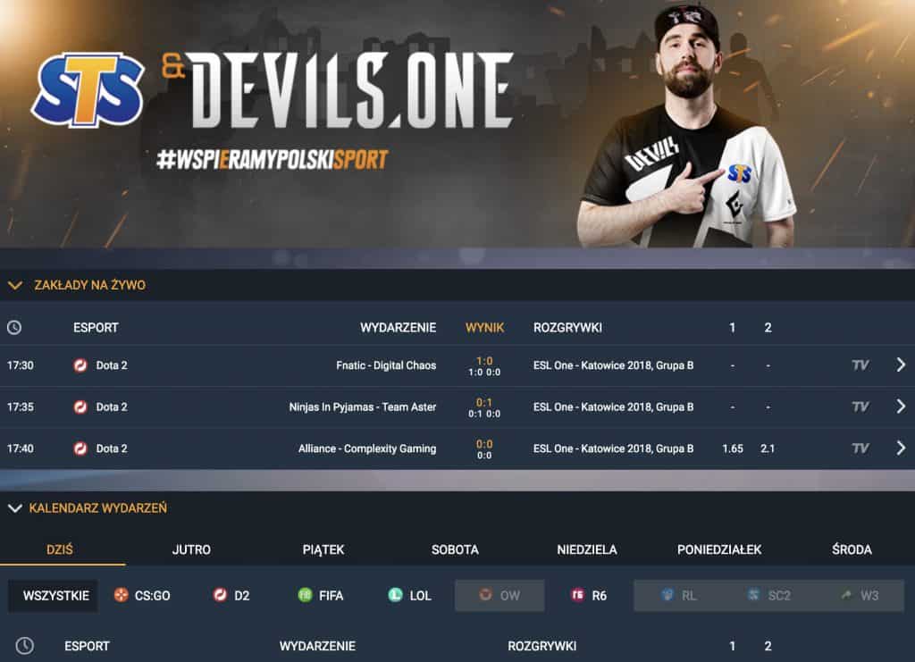 STS esport zakłady online