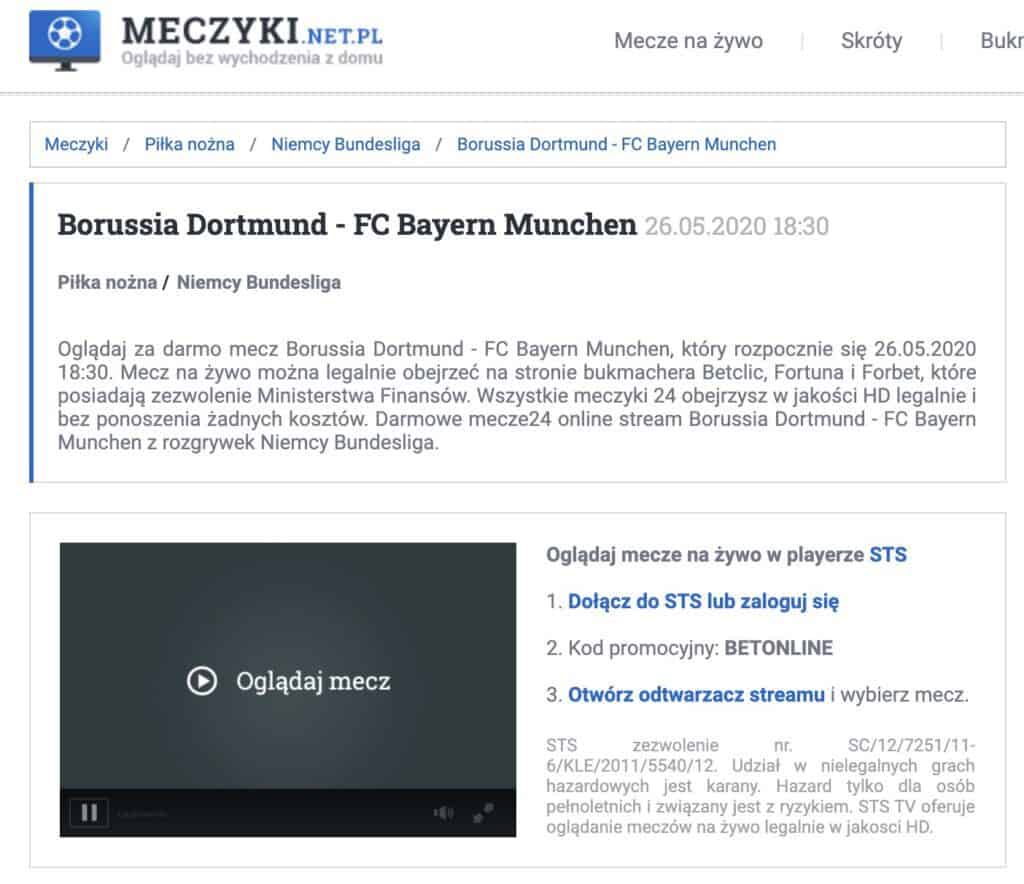 Mecz Borussia - Bayern dostępny też na Meczyki.net.pl