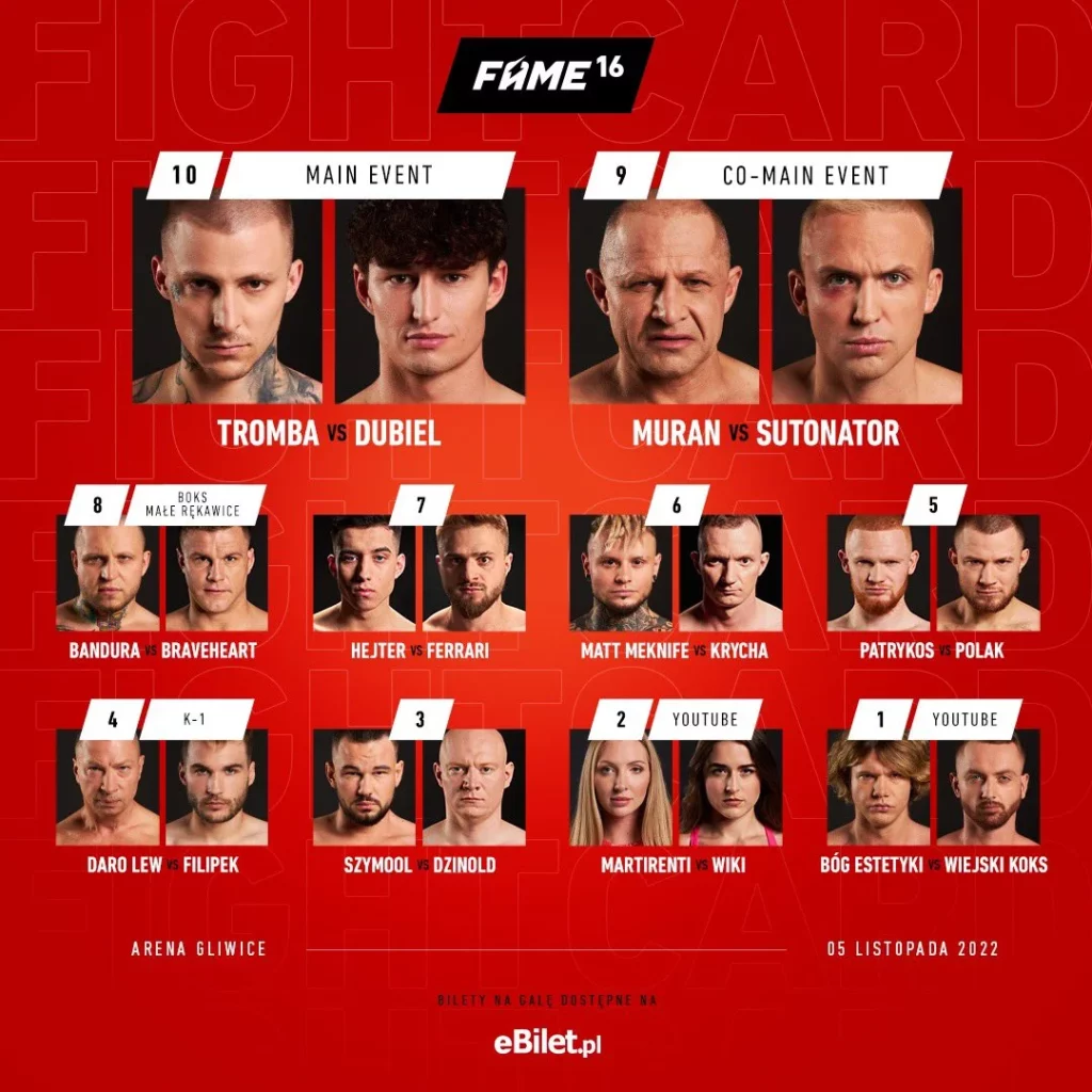 Fame MMA 16 Karta Walk, Zawodnicy