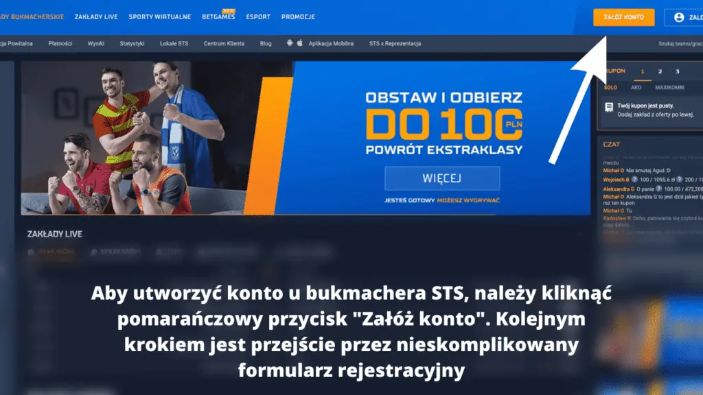 STS zakładanie konta bez dowodu - szybka rejestracja