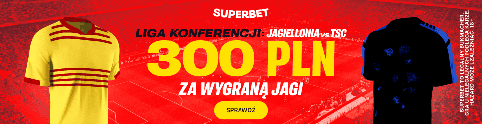 300 PLN bonusu na mecz Jagiellonii z TSC