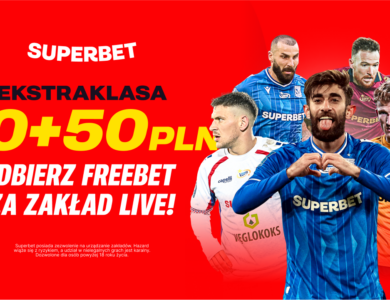 50 PLN freebetu na Ekstraklasę - tylko w Superbet!