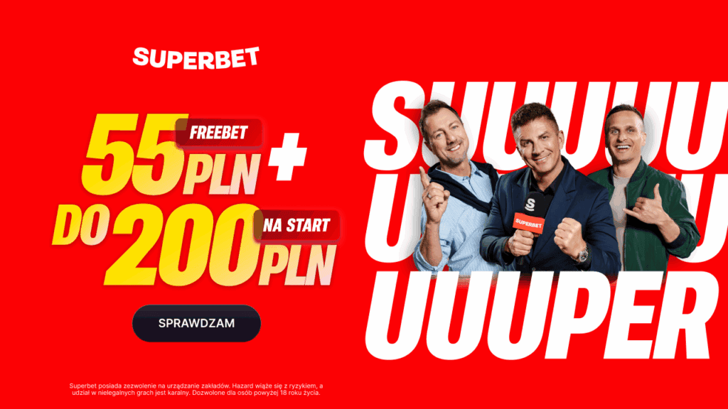 Superbet kod promocyjny przy rejestracji - Bonus powitalny 255 PLN!